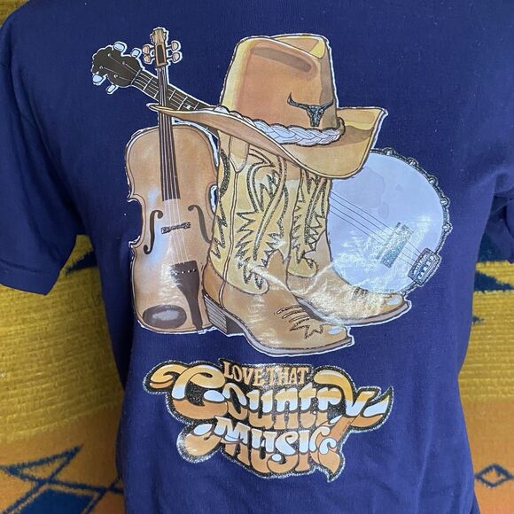 Vintage 1980 Devknit “Love That Country Music” Single Stitch Graphic Tee. Small. - Picture 3 of 16